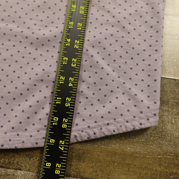 BYLT Drop-Cut Polo Shirt Men’s Large Mauve Gray Polka Dot Stretch - Picture 5 of 7